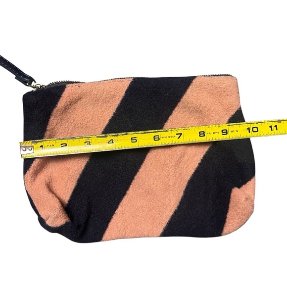 Anthropologie Striped Fuzzy Tote Bag Pouch Combo Pink & Navy Carry On Weekender - Picture 8 of 10